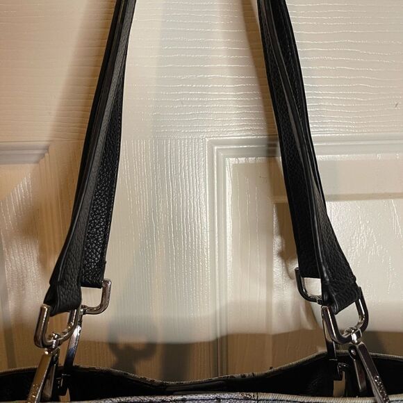 Calvin Klein gray and Bleu denim logo with black synthetic trim large tote - Picture 11 of 15